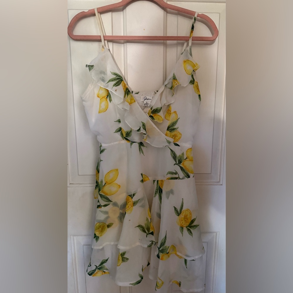 Lemon Print Ruffle Dress